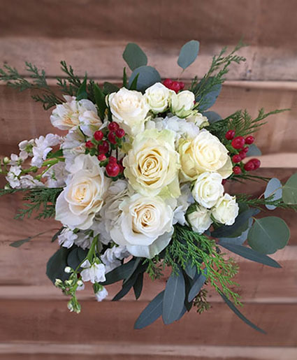 Elegant Flower Bouquet with Eucalyptus and Berries