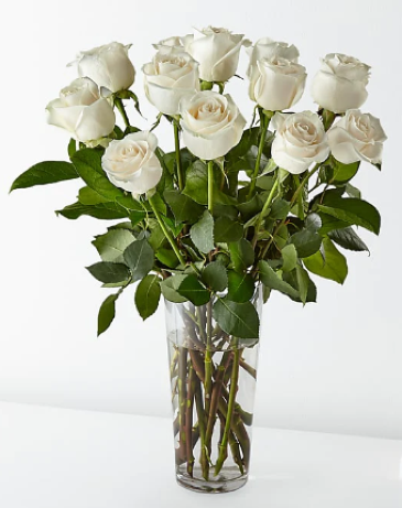 Whimsically White Roses Vase Arrangement in Westport, MA | AMBER ROSE FLORAL DESIGN Whimsically White Roses Vase Arrangement in Westport, MA | AMBER ROSE FLORAL DESIGN