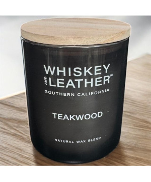 Whiskey and Leather – Teakwood Candle Gift Item