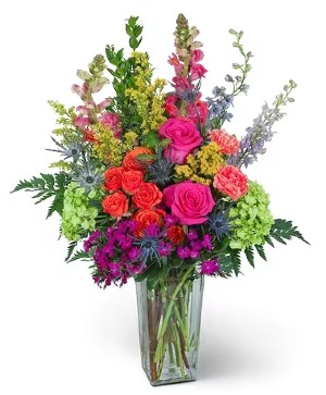 Whisper Soft Summer Day Bouquet Clear Vase