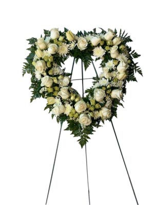 Cherish Carnation Wreath Heart