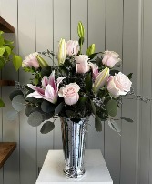 Whispering Pink Roses & Lilies 