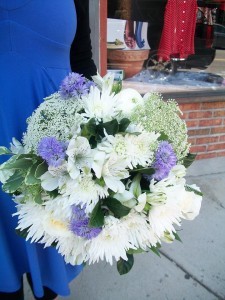 Whispy Whites and Purples Wedding Bouquet