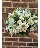 WHITE AND BABY BLUE PROM PROM