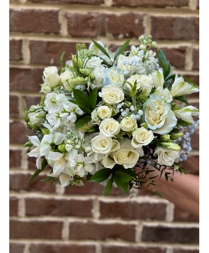 WHITE AND BABY BLUE PROM PROM
