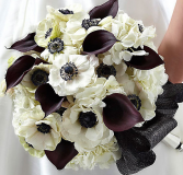 White and Black Bride Bouquet