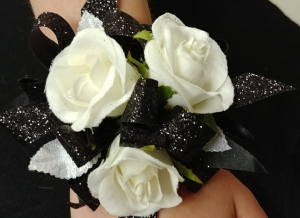 White and Black Corsage 