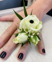 White and Black Ring Corsage 