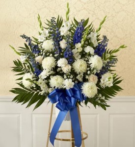White and Blue Basket 