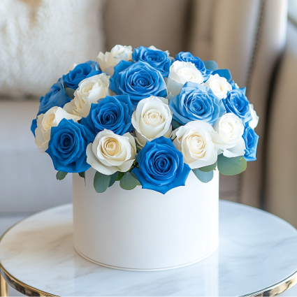 white and Blue Bouquet  