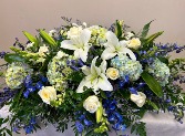 White and Blue Casket Blanket