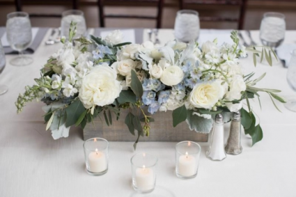 White and Blue centrepiece  