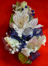 White and Blue Corsage-3A 