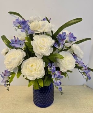 White and blue NFS-Perm20 ARTIFICIAL (SILK)