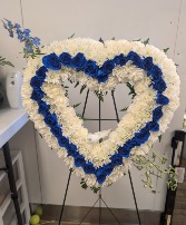 white and blue open heart 