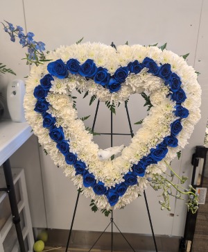 white and blue open heart 