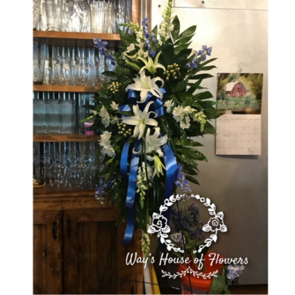 White and Blue Standing Spray
