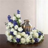 White, and Blue Urn Wreath 