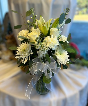 White and Cream  Vase Arrangement 
