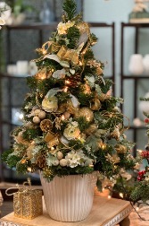 White and Gold Christmas Tree Christmas Decor