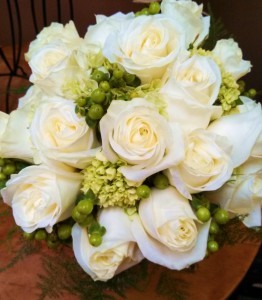 White and Green Bridal Bouquet Hand-tied Bridal Bouquet