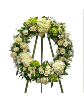 White and Green Wreath Wreath Standing Spray