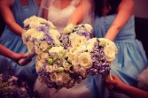 White and light blue Bridesmaids Bouquets