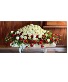 White and red  Casket Spray