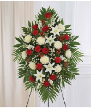 WHITE AND RED STANDING SPRAY  