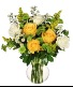 WHITE AND  YELLOW ROSES  ARRANGEMENT 