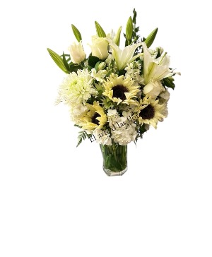 white arrangement mix flowers White