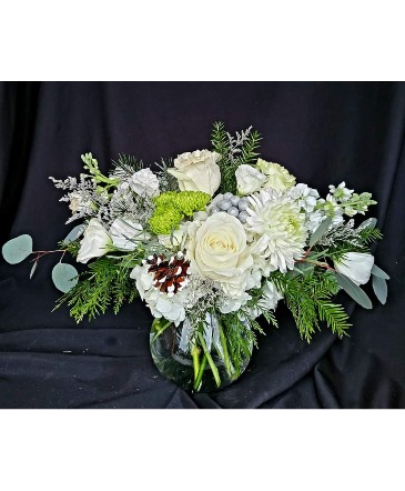 White Bliss Vase Arrangement in Longview, WA | Banda's Bouquets