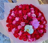 Red - Lavander Bouquet  Bouquet