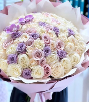 White - Lavander Bouquet  Bouquet