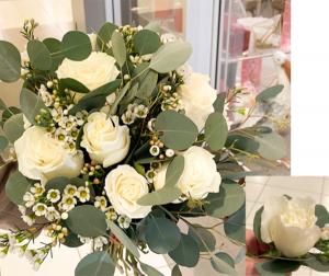 White bouquet & Boutoneire posy bouquet  TWO WEEK NOTICE TO ORDER ELOPEMENT BOUQUET 