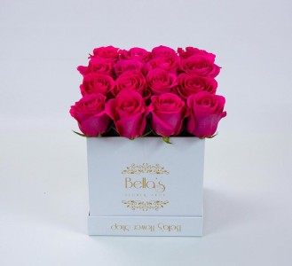 White Box Pink Roses 