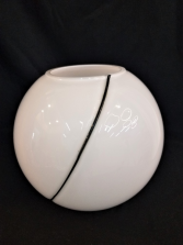White  Bubble Bowl with Black Swirl 