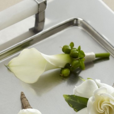 White Calla lily Boutonniere (other colors available)