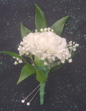 White Carnation Boutonniere FHF-909 ****Pick Up Only****