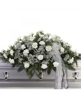 White Carnation Casket Spray Casket Spray