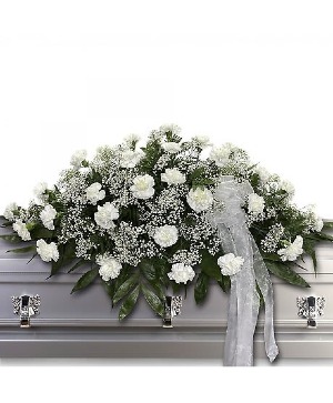 White Carnation Casket Spray Casket Spray