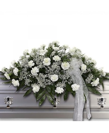 White Carnation Casket Spray Casket Spray