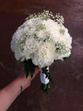 White Carnation Prom Handtied Bouquet FHF-P70 Pick up only 