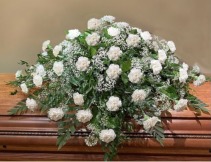 White Carnations Casket Spray  