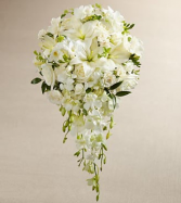 White Cascade Bridal Bouquet Wedding Flowers