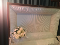 white casket heart  sympathy for the service