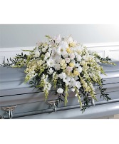 White Casket Spray 