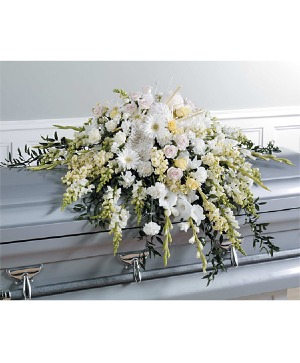 White Casket Spray 