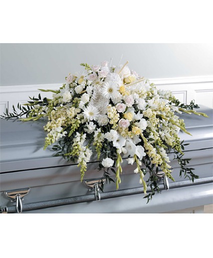 White Casket Spray 