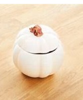 White Ceramic Pumpkin 
